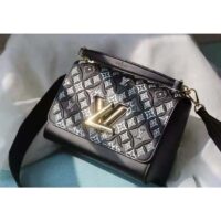 Louis Vuitton LV Women Since 1854 Twist MM Handbag Gray Embroidered Calfskin