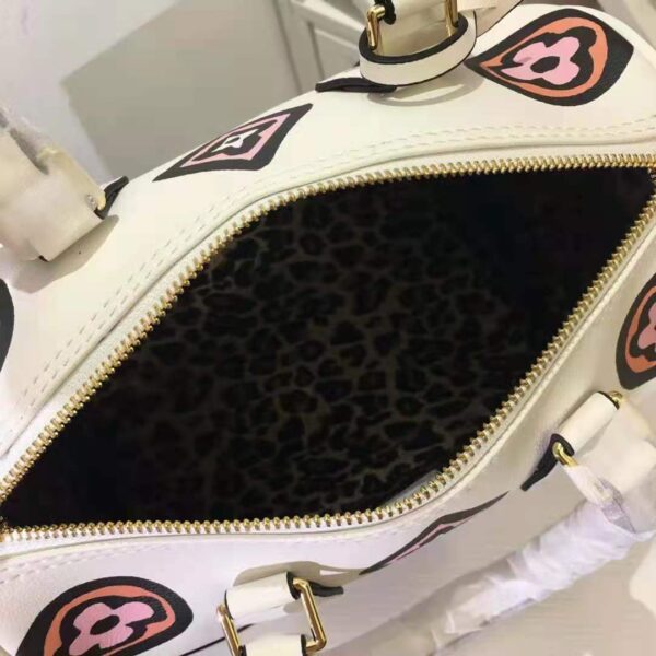 Louis Vuitton LV Women Speedy Bandoulière 25 Handbag Cream Monogram Coated Canvas (10)