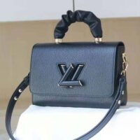 Louis Vuitton LV Women Twist MM Handbag Black Taurillon Leather Smooth Calfskin