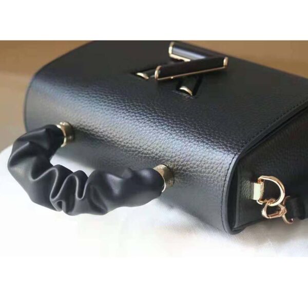 Louis Vuitton LV Women Twist MM Handbag Black Taurillon Leather Smooth Calfskin (4)