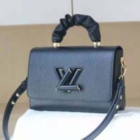 Louis Vuitton LV Women Twist MM Handbag Black Taurillon Leather Smooth Calfskin