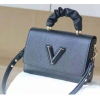 Louis Vuitton LV Women Twist MM Handbag Black Taurillon Leather Smooth Calfskin