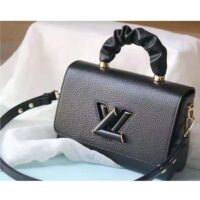 Louis Vuitton LV Women Twist MM Handbag Black Taurillon Leather Smooth Calfskin