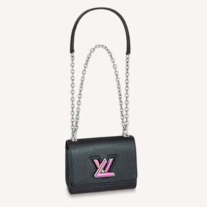 Louis Vuitton LV Women Twist Mini Handbag Iridescent Black Taurillon leather
