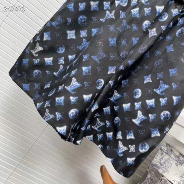 Louis Vuitton Women Mahina Monogram Short-Sleeved Silk Playsuit Navy Blue (10)