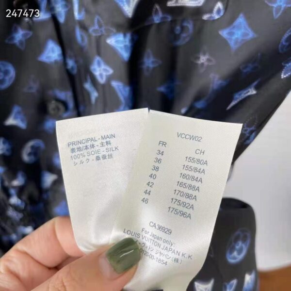 Louis Vuitton Women Mahina Monogram Short-Sleeved Silk Playsuit Navy Blue (11)