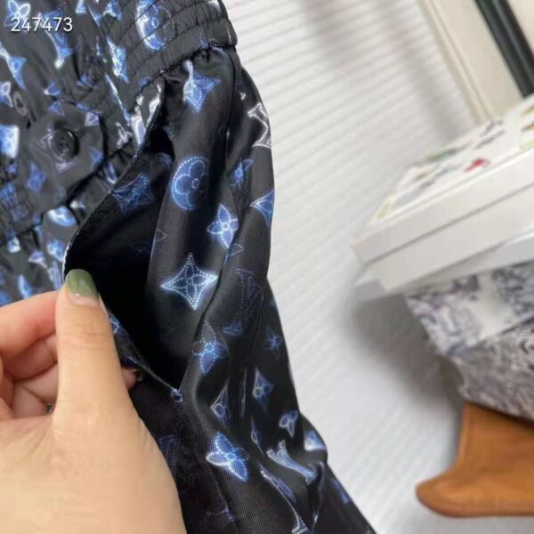 Louis Vuitton Women Mahina Monogram Short-Sleeved Silk Playsuit Navy Blue (9)