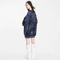 Louis Vuitton Women Mahina Monogram Sporty Sweater Dress Silk Dark Navy Blue