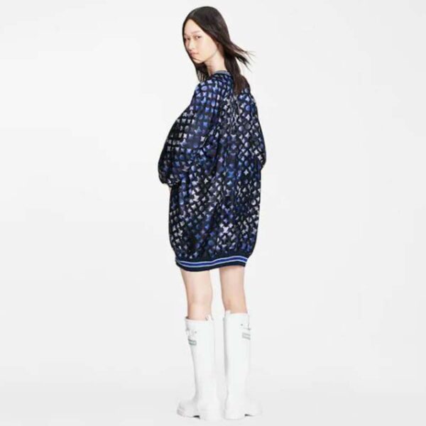 Louis Vuitton Women Mahina Monogram Sporty Sweater Dress Silk Dark Navy Blue (3)