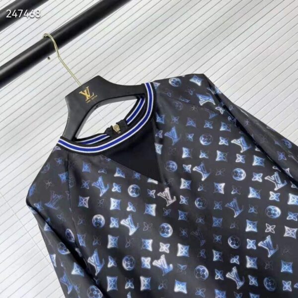 Louis Vuitton Women Mahina Monogram Sporty Sweater Dress Silk Dark Navy Blue (6)