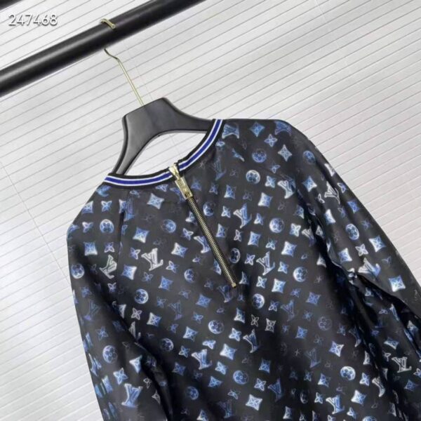 Louis Vuitton Women Mahina Monogram Sporty Sweater Dress Silk Dark Navy Blue (9)