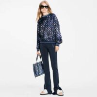 Louis Vuitton Women Silk Long-Sleeved Sweater Flight Mode Navy Blue