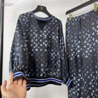 Louis Vuitton Women Silk Long-Sleeved Sweater Flight Mode Navy Blue