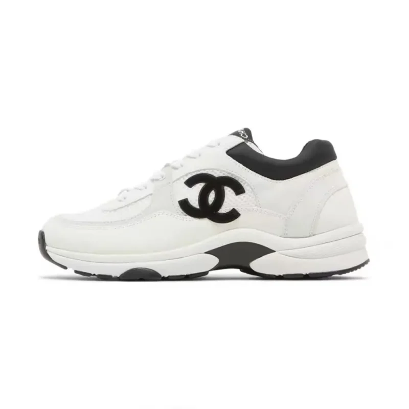 Chanel CC Women Calfskin & Mixed Fibers Sneakers White 1cm Heel