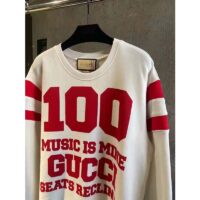 Gucci GG Men Gucci 100 Cotton Sweatshirt Off-White Heavy Felted Jersey
