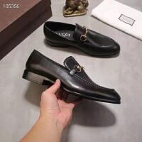 Gucci GG Men Gucci Jordaan Leather Loafer Black Leather Horsebit Blake Construction