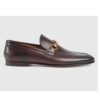 Gucci GG Men Jordaan Leather Loafer Dark Brown Leather Horsebit Blake Construction