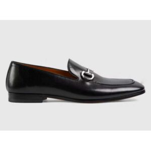 Gucci GG Men's Loafer with Horsebit Black Leather Horsebit Detail