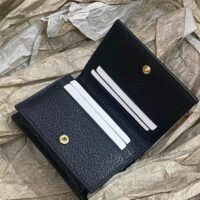 Gucci GG Unisex GG Marmont Berry Card Case Wallet Black Double G