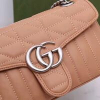 Gucci GG Women GG Marmont Small Beige Matelassé Shoulder Bag Double G