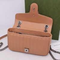 Gucci GG Women GG Marmont Small Beige Matelassé Shoulder Bag Double G