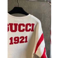 Gucci GG Women Gucci 100 Cotton Sweatshirt Off-White Heavy Felted Jersey (1)