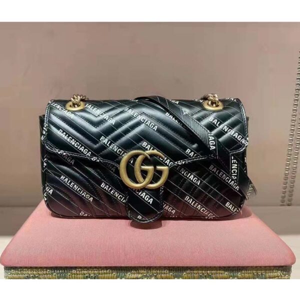 Gucci GG Women The Hacker Project Small GG Marmont Bag Black Double G (5)
