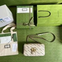 Gucci GG Women The Hacker Project Small GG Marmont Bag White Double G