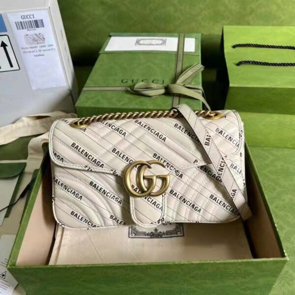 Gucci GG Women The Hacker Project Small GG Marmont Bag White Double G (2)