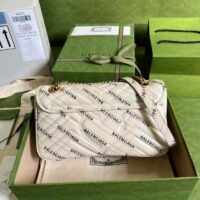 Gucci GG Women The Hacker Project Small GG Marmont Bag White Double G