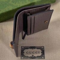 Gucci Unisex Diana Jumbo GG Card Case Camel Ebony Canvas Brown Leather (1)