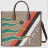 Gucci Unisex Medium Tote Geometric Print Beige Ebony GG Supreme Canvas