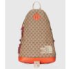 Gucci Unisex The North Face x Gucci Backpack Beige Original GG Canvas Orange Leather