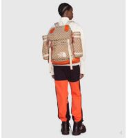 Gucci Unisex The North Face x Gucci Backpack Beige Original GG Canvas Orange Leather (2)