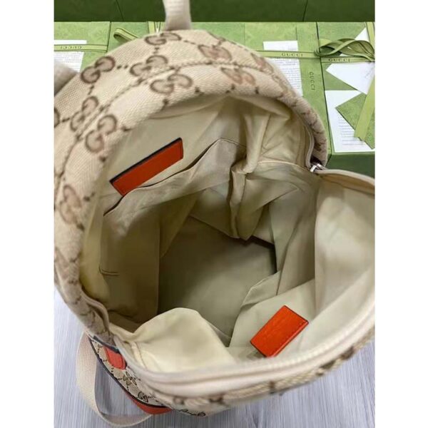 Gucci Unisex The North Face x Gucci Backpack Beige Original GG Canvas Orange Leather (9)
