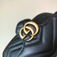 Gucci Women GG Marmont Matelassé Leather Super Mini Bag Black Double G (1)