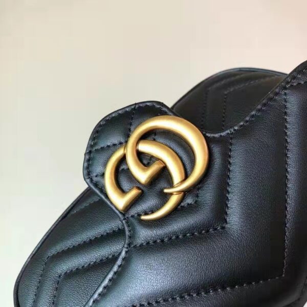 Gucci Women GG Marmont Matelassé Leather Super Mini Bag Black Double G (14)