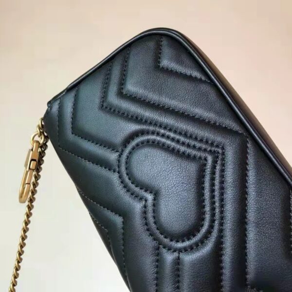 Gucci Women GG Marmont Matelassé Leather Super Mini Bag Black Double G (3)