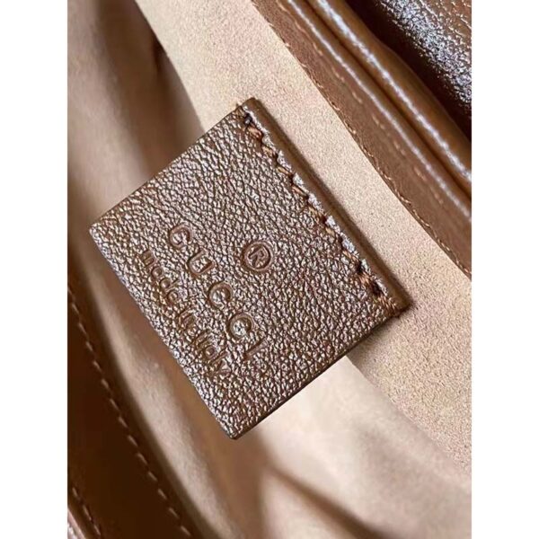 Gucci Women GG Marmont Matelassé Super Mini Bag Brown Double G (9)