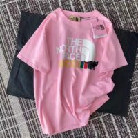 Gucci Women The North Face x Gucci T-Shirt Pink Cotton Jersey Oversize Fit Crewneck