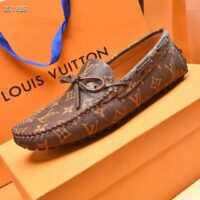 Louis Vuitton LV Men Arizona Mocassin Brown Monogram Canvas Tubular Construction (3)