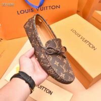 Louis Vuitton LV Men Arizona Mocassin Brown Monogram Canvas Tubular Construction (3)