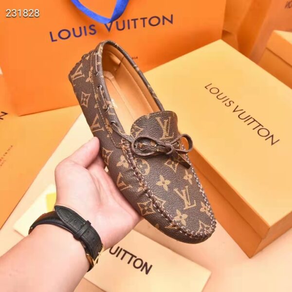 Louis Vuitton LV Men Arizona Mocassin Brown Monogram Canvas Tubular Construction (6)