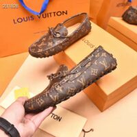 Louis Vuitton LV Men Arizona Mocassin Brown Monogram Canvas Tubular Construction (3)