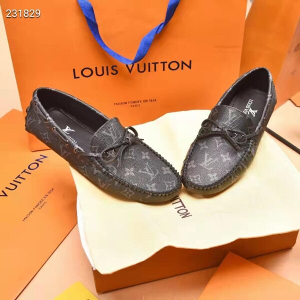 Louis Vuitton LV Men Arizona Mocassin Eclipse Black Monogram Eclipse Canvas (6)