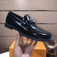 Louis Vuitton LV Men Major Loafer Black Glazed Calf Leather Monogram Canvas