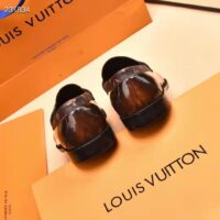 Louis Vuitton LV Men Major Loafer Ebene Glazed Calf Leather Monogram Canvas