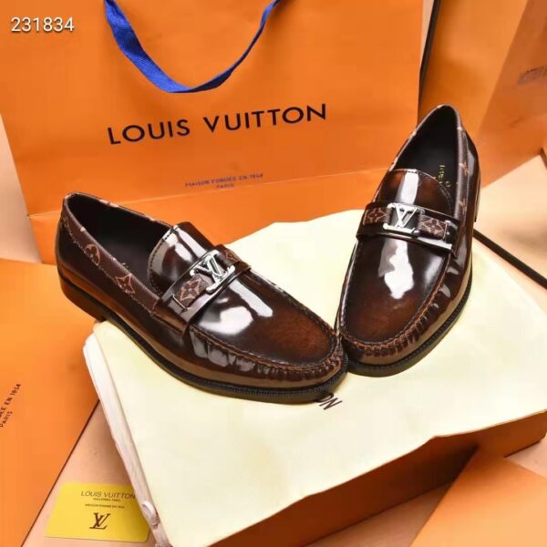 Louis Vuitton LV Men Major Loafer Ebene Glazed Calf Leather Monogram Canvas (3)