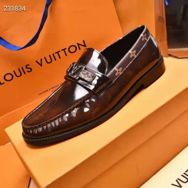 Louis Vuitton LV Men Major Loafer Ebene Glazed Calf Leather Monogram Canvas (5)