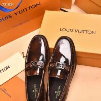 Louis Vuitton LV Men Major Loafer Ebene Glazed Calf Leather Monogram Canvas